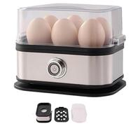 Smart Egg Cooker with Auto Shut, Effortless Egg Cooking with the Ultimate Stainless Steel Egg Cooker, Electric Rapid Egg (Black)