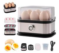Smart Egg Cooker with Auto Shut, Effortless Egg Cooking with The Ultimate Stainless Steel Eggs Cooker for 6 Eggs, Knob Controled Auto Shut-Off Function for Hard/Soft/Medium Boiled (1 Pcs)