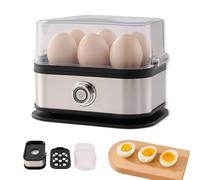 Smart Egg Cooker With Auto Shut, Multi-Function Electric Rapid Boiler for 6 Eggs, for Hard/Soft/Medium Boiled, Poached, Scrambled With A Silicone Insulation Clip (1pcs)