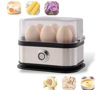 Smart Egg Cooker with Auto Shut-Off, Stainless Steel Egg Cooker, Anti-Dry Burning Function, Ptc Precise Temperature Control, for Eggs, Corn, Dumplings, Sweet Potatoes, Buns Etc (1pcs)