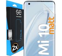 smart engineered 2x se® Protector 3D Antirreflejo para Xiaomi Mi 10, Protección Solar, Compatible con Huellas y FaceID, Instalación sin Burbujas, Mate, Resistente a Golpes y Arañazos, Matériau TPU