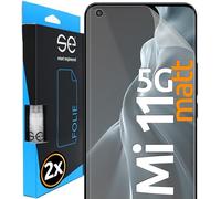 smart engineered 2x se® Protector 3D Antirreflejo para Xiaomi Mi 11 5G, Protección Solar, Compatible con Huellas y FaceID, Instalación sin Burbujas, Mate, Resistente a Golpes y Arañazos, Matériau TPU