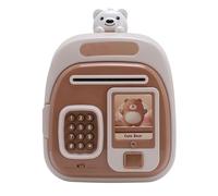 Smart Facturing Password de Contraseña para Niños, Caja de Ahorro de Dinero de Gran Capacidad con Función de Retiro Flexible, Herramienta Educativa Ideal para la Gestión (Marrón)