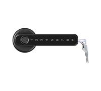Smart Fingerprint Door Lock, Seguridad Digital Keyless Code Door Lock Smart Fingerprint Doors Locks con 50 Grupos Huella Dactilar, Contraseña y Acceso Clave (Negro)