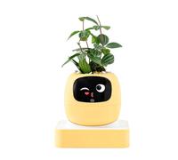 Smart Flower Pot - Intelligent Multiple Expressions Planter | ABS Electronic Pothos Flowerpot with LCD Screen, Wi-Fi APP Control, Decorative Planter for Indoor Home Apartment Living Room Bedroom