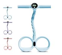 Smart Foot Pedal Puller, 6 Tube Puller Resistance Band, with Digital Counter, Multifunction Fitness Bands for Abdomen, Waist, Arm, Leg (Blue)