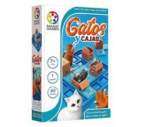 Smart Games - Gatos Y Cajas | Juegos De Mesa de viaje | Rompecabezas | Juguetes 60 Retos | para Niños 7 Años
