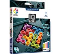 SmartGames Juego de mesa IQ Gears – Rompecabezas para 1 jugador, 120 desafíos, 7+ años