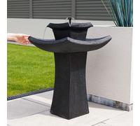 Smart Garden Fuente Exterior Solar Efecto Piedra Gris Cascada Pagoda
