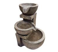 Solar Genoa Cascade Gris Piedra Exterior Jardín Fuente de Agua Papel Baño Pájaro