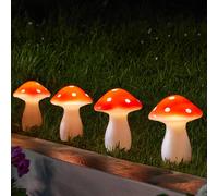 SMART GARDEN Pica solar LED Fairy Mushroom, juego de 4, rojo/blanco, IP44