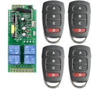 Smart Home AC85 V ~ 250 V 220 V 230 V 4 canales Interruptor remoto inalámbrico interruptor relé salida de voltaje módulo receptor interruptor inalámbrico y transmisor de 4 unidades