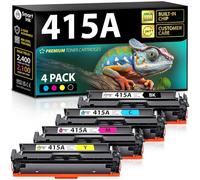 Smart Ink 415A 415 Tóner Compatible 4 Pack (Negro Cian Magenta Amarillo) | Con chip, para HP 415A 415 A 415X, LaserJet Pro MFP M479fdw M479fdn M479fdw M454dw M454dn (W2030A W2031A W2032A W2033A)