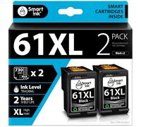 Smart Ink Cartucho de tinta remanufacturado de repuesto para HP 61XL 61 XL 2 negro Combo Pack para usar con HP Envy 4500 5530 Deskjet 1000 1050 1512 1513 2540 2542 2549 3510 3050 3050A 4630 5530