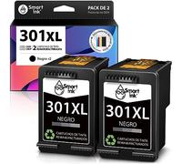 Smart Ink Cartuchos de Tinta remanufacturados para HP 301XL 301 XL (2 Negros) para DeskJet 2543 1000 1050 2050 2050A 2050 1510 3055a HP Envy 4500 4504 5530 Officejet 2620 2622