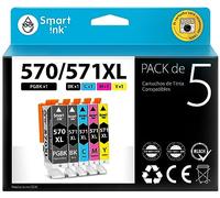 Smart Ink Reemplazo Compatible del Cartucho de Tinta Canon PGI 570 XL 570XL CLI 571 XL 571XL 5 Pack (PGBK & BK/C/M/Y) Cartuchos para PIXMA MG5750 5751 6850 6853 TS5050 5055 6050 6052 5752 6851 5053