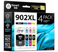 Smart Ink Repuesto de cartucho de tinta HP 902 XL, con chip avanzado, compatible con Officejet Pro 6978, 6968, 6974, 6975, 6960 y Officejet 6951, 6954, 6956 y 6958, paquete de 4