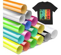 Smart Iron on para Cricut Explore 3/Maker 3, 16 Unidades de Vinilo de Transferencia de Calor, HTV Sin Alfombrilla de Corte, Lámina de Vinilo para Plóter Autoadhesivo de Poliuretano