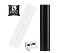 Smart Iron on para Cricut Joy Xtra, 2 rollos de vinilo de transferencia de calor inteligente 24cm*200cm Negro + Blanco Smart Iron on Vinilo adhesivo para plóter autoadhesivo PU Lámina de plóter textil