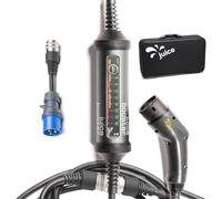 smart Juice Juice Booster 2 Starter Set, Mobile Wallbox 22kW Sin Instalación, Cargador Coche Eléctrico con Cable Tipo 2, Ligero e Impermeable IP67, Incluye Adaptador CEE32, Azul 1 Fase