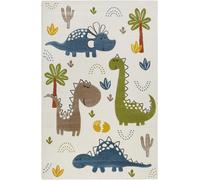 Smart Kids Alfombra infantil con diseño de dinosaurios beige y arena 80x150