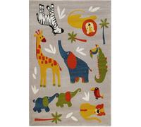 Smart Kids Alfombra infantil con motivo de animales de la sabana beige 160x230