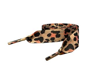 Smart Laces Cordones planos y My Ribbon con estampado animal de leopardo de nieve, cordones de repuesto ideales para entrenadores, adultos o niños, Cinta con estampado de leopardo, 120