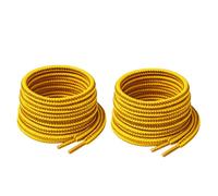Smart Laces™ Paquete de 2 cordones redondos fuertes de color amarillo y marrón de 140 cm para botas de trabajo, botas de caminar, botas de senderismo, Dr. Martens, puntera de acero, botas de trabajo