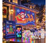 Smart LED Curtain Lights Christmas 400 RGBIC - DIY RGB Christmas Lights | App & Remote Control, Music Sync, 6 Modes, IP65 Outdoor Wall Mesh(USB,3x2m)