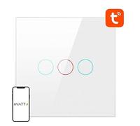 Smart Light Switch ZigBee Avatto LZTS02-EU-W3 3 Way No Neutral TUYA (white)