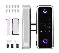 Smart Locks - Cerradura de puerta de entrada sin llave con huella dactilar con teclado táctil y asa, cerradura electrónica segura para puerta delantera, diseño delgado y moderno para el hogar y la