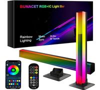 Smart Luces LED, Eukee 2 PcsLuz Ambiental con Múltiples Efectos de Iluminación y Modos de Música, Control de App RGB Luces de Ambiente, Barras de Luces LED para Juegos, PC, TV, Habitaciones