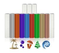 Smart Matte Metallic Vinyl 8 Color Smart Vinilo Permanente para Cricut & Camo con 5 láminas de transferencia de 30,5 x 30,5 cm Vinilo adhesivo permanente mate metálico cromo vinilo para tazas, coche