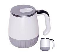 Smart Mixing Mug - Automatic Magnetic Stirring Cup for Drinks | Stainless Steel with Silicone Lid, Rechargeable Coffee Tea Chocolate Stirrer, Portable Kitchen Desk Camping Travel Apartment Accessory