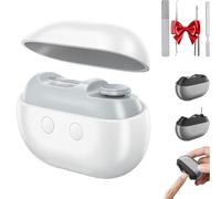 Smart Nail Clipper, 3-in-1 Multi-Functional Smart Nail Clipper, Cut and Polish Nails in One Piece, Nails Trimmer Polisher with LED Light & Clip Storage for Adults Seniors (White)