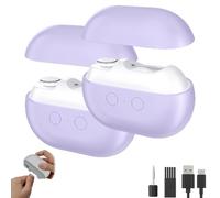 Smart Nail Clippers, Electric Nail Clipper & Polisher with LED Light & Storage Box, Safe Toe Automatic Fingernail Trimmer for Seniors, Adults, Kids, Baby (A-2pcs Purple)