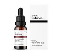 Smart Nutricos - Aceite de Semilla de Cáñamo 40% Max + Escualeno - 10 ml - Prensado en Frío - Sin Refinar - Sin Aditivos - Testado en Laboratorio - 100% Vegetal - Certificado Ecológico UE