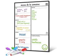Smart Panda Calendario Magnético para Nevera - Ideal Planificador de Menú, Recordatorio, Lista de la Compra - Pizarra Magnética - Semanal - En Francés