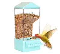 Smart Parakeet Feeder, Large Clear Food Dispenser, Anti-Spill Automatic Feeding Container with a Sturdy Clip or Screw Mechanism for Birds and Small Pets, 8.27x3.54 Inches
