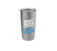 Smart People Know When To Act Stupid tonto inteligente ||- Vaso térmico de acero inoxidable de doble pared