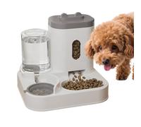 Smart Pet Feeding Automatic Alimentador, Function Food Dispenser, Large Capacity Water Feeder System, Auto Fill Pet Water Station, Sturdy Feed Design, Indoor Outdoor Grey Set