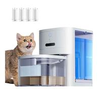 Smart Pet - Fuente de agua inalámbrica para mascotas, funciona con pilas con bandeja de acero inoxidable, diseño ultra silencioso, separación de aguas residuales, capacidad de 6 litros