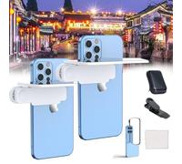Smart Phone Camera Mirror Reflection Clip Kit,Selfie Mirror for iPhone Back Camera, HD Glass Phone Shooting Reflection Mirror with Clip for All Phones (White, 2pcs)