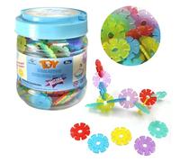 Smart-Planet 400 flores brillantes en lata - Copos de nieve para pegar 3,3 cm niños Montessori juguetes educativos bloques de construcción a partir de 3 años