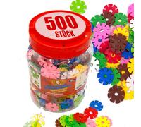 Smart-Planet 500 flores en lata - Juguetes para habilidades motoras a partir de 3 años - Juguetes educativos y bloques de construcción para construir - 8 colores - Estimula la creatividad y la