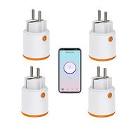 Smart Power Plugs:Zigbee Smart Plug con función de medición y temporizador, control de aplicación Tuya, notificación push, concentrador Zigbee, conector Zigbee de 16 A,compatible con Alexa(4 paquete)