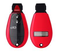 Smart Remote Key Fob Funda para Dodge Grand Caravan Charger Challenger Durango Journey Ram Dart Magnum Chrysler 300 Town Country Jeep Commander Grand Cherokee 2008-2018 (Rojo)