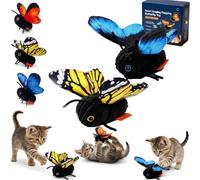 Smart Sensing Flapping Butterfly Toy for Cats Rechargeable Interactive，E