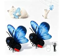 Smart Sensing Flapping Butterfly Toy Interactive Cat, Interactive Butterfly Cat Toy, 3 Fluttering Modes, Soft Plush Insect Toys, Cats Self-Play Design, Durable Plush Build for Solo Play (Blue,2pcs)