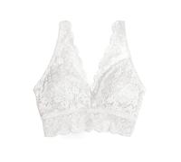 Smart & Sexy Signature Lace Deep V, Bralette sin Aros para Mujer, Disponible en Varios Paquetes, Blanco - 1 Paquete, Medium